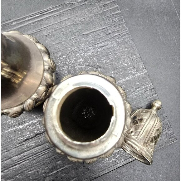 Vintage Silver Plated Salt & Pepper Shakers Ornate Design Removable Lids HS263 - Picture 6 of 7